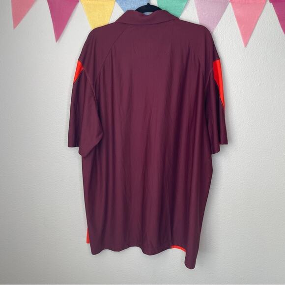 NIKE Checkdown Sideline Polo Maroon/Orange | XXL - Picture 2 of 4
